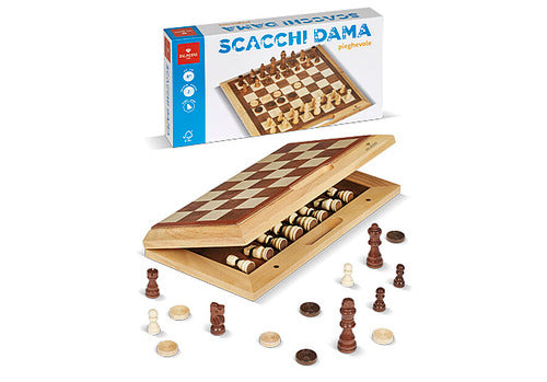 053481 SCACCHI DAMA PIEGHEVOLE LEGNO FSC100%