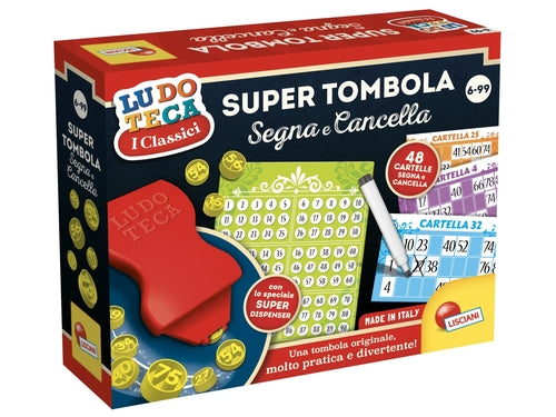 GIOCO DI SOCIETA' 102686 LUDOTECA SUPER TOMBOLA SEGNA E CANCELLA 48 CARTELLE
