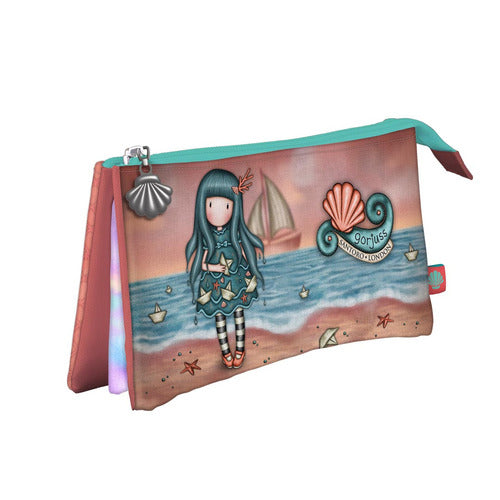 SCUOLA 1280GJ04 BUSTA A 3 SCOMPARTI WASHED ASHORE GORJUSS