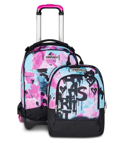 SCUOLA 200102551-367 ZAINO TROLLEY JACK -3WD+ DETACH SEVEN QUICK GRAFFITI GIRL