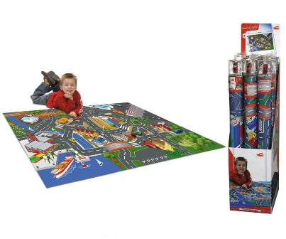 Dickie Tappeto Gioco con segnali stradali e un'auto inclusa,100 x 140cm