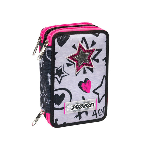 SCUOLA 300102321_822 ASTUCCIO 3 ZIP SEVEN ZIPPER GLAMY