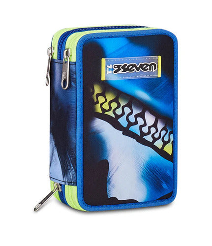 SCUOLA 300102622-519 ASTUCCIO 3 ZIP SEVEN BLU FUSION