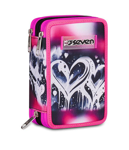 SCUOLA 300102658-899 ASTUCCIO 3 ZIP SEVEN PLUMPY LINE GIRL