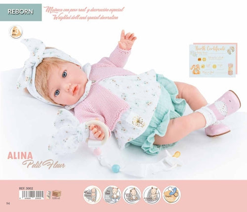 3002 BAMBOLA REBORN ALINA PETITE FLEUR 45CM