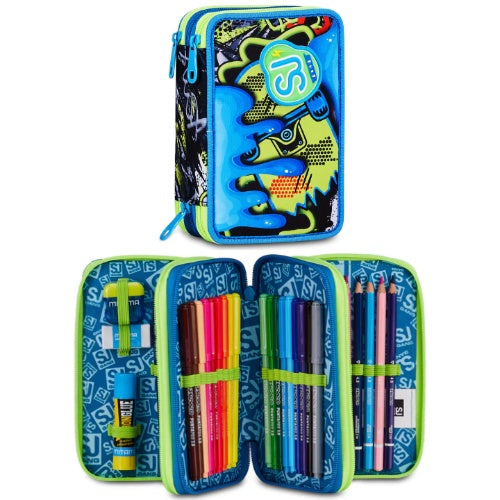 SCUOLA 30C202612-899 ASTUCCIO 3 ZIP SJ GANG SOFT POUCH BOY