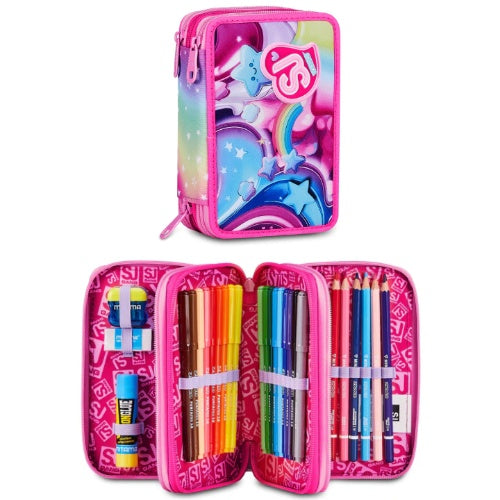 SCUOLA 30C202615-3D9 ASTUCCIO 3 ZIP SJ GANG SOFT POUCH GIRL
