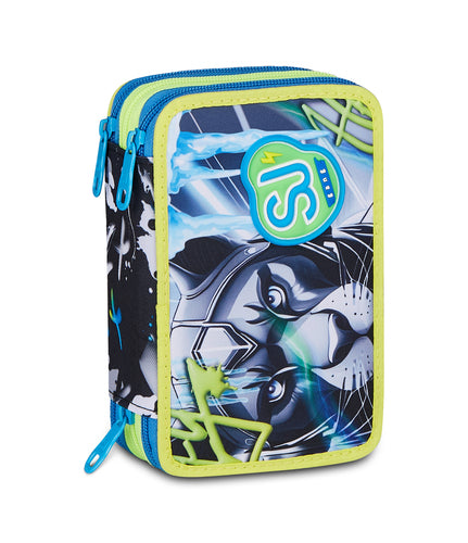 SCUOLA 30C202657-899 ASTUCCIO 3 ZIP SJ GANG GLACE PANTHER BOY