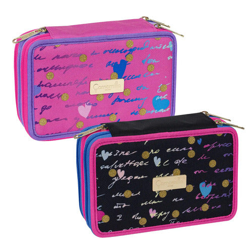 SCUOLA 30D102304_000 ASTUCCIO 3 ZIP CAMOMILLA DREAMS&FLOWERS ASS.TO