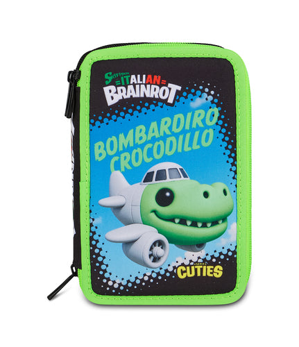 SCUOLA 30J602603-899 ASTUCCIO 3 ZIP BOMBARDIRO CROCODILLO SKIFIDOL BRAINROT