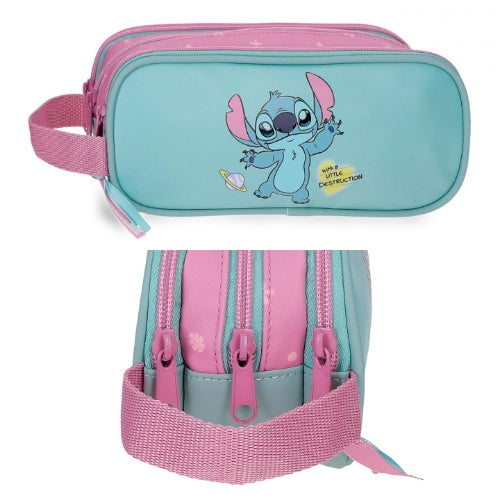 TEMPO LIBERO 320039407055 POCHETTE 3 SCOMPARTI STITCH LITTLE DISTRUCTION