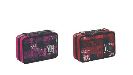 SCUOLA 3B3012002_000 ASTUCCIO 3 ZIP YUB URBAN CHECK SEVEN(2 VARIANTI DISPONIBILI)