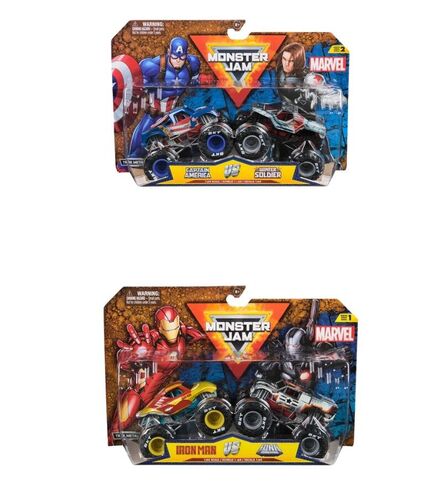 6070555 MONSTER JAM Veicoli 2 pack 1:64 Marvel singolo - 2 varianti