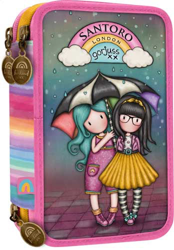 SCUOLA 607GJ26 ASTUCCIO 3 ZIP BE KIND TO EACH OTHER GORJUSS