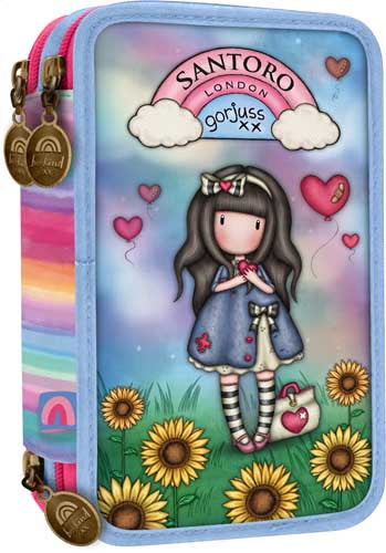 SCUOLA 607GJ28 ASTUCCIO 3 ZIP BE KIND TO YOURSELF GORJUSS