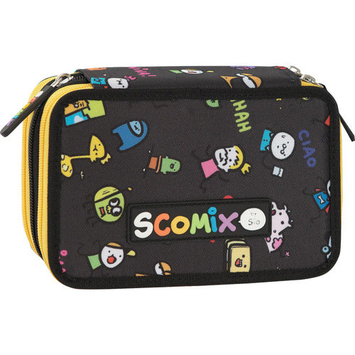 SCUOLA 72570AL ASTUCCIO 3 ZIP ALLOVER SCOMIX