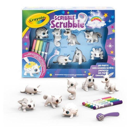 74-0004 Scribble scrubbie - unipets set party 7ct
