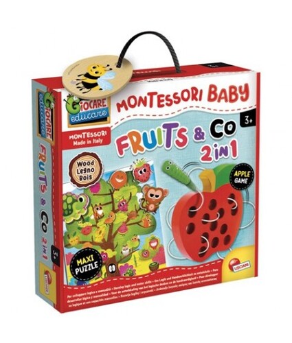 EDUCATIVO 92260 MONTESSORI BABY LEGNO FRUITS & CO 2IN1