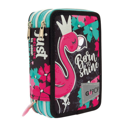 SCUOLA GG9Q5810 GOPOP ASTUCCIO 3 ZIP FLAMINGO