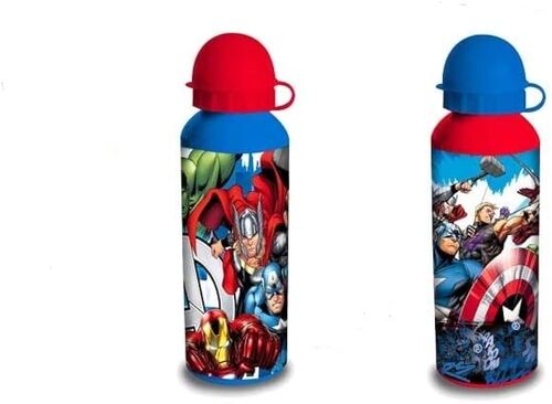 M04285MC Borraccia singola alluminio Avengers con beccuccio - 2 varianti