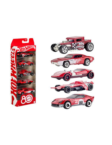 MTTJGK08 HOTWHEELS Auto Pack 5pz 80 anniversario