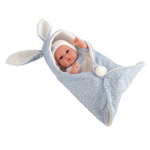 POS200067 BEBE' 33CM COPERTA C/ORECC.AZZ.