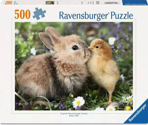 01900 PUZZLE 500PZ PUPPIES COLLECTION:CONIGLIETTO E PULCINO
