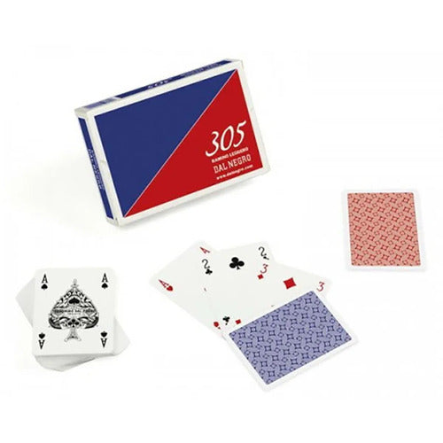 020009 CARTE FRANCESI DA RAMINO 305 DAL NEGRO Astuccio doppio con due mazzi di carte da poker, in 100% pvc. Formato carte mm 63x88.