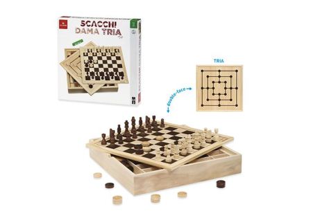 GIOCO DI SOCIETA' 053909 SCACCHI DAMA TRIA TOP CM36