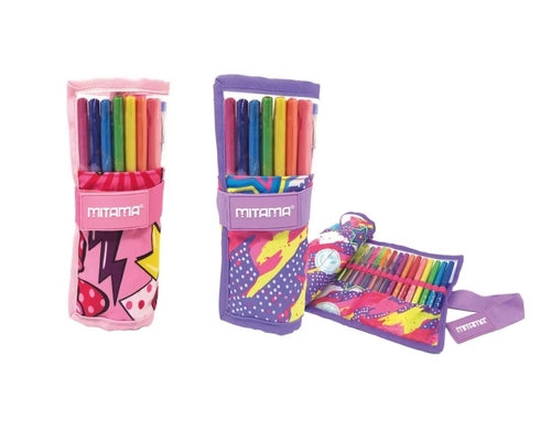 SCUOLA 062908_000 GLITTER ROLL+ASTUCCIO MIX MITAMA WRITING ROLL,2 VARIANTI