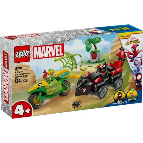 Lego Marvel 11198 Inseguimento sul dino-veicolo di Spin ed Electro