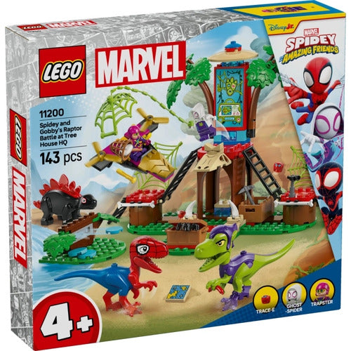 Lego Marvel 11200 Battaglia con il raptor al quartier generale sull'albero di Spiderman e Gobby