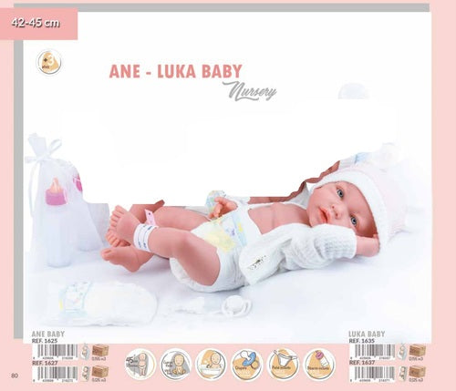 1637 BAMBOLA LUKA BABY NURSERY 42-45CM