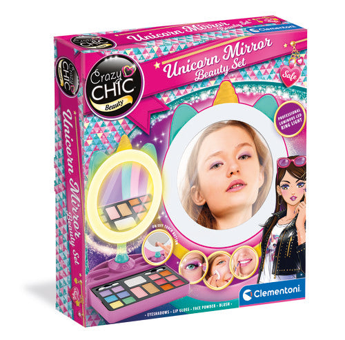 18855 CRAZY CHIC UNICORN MIRROR BEAUTY SET