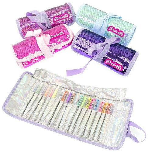 19012 GIRABRILLA PUFFER PENCIL CASE-ROLL SINGOLO - 4 VARIANTI
