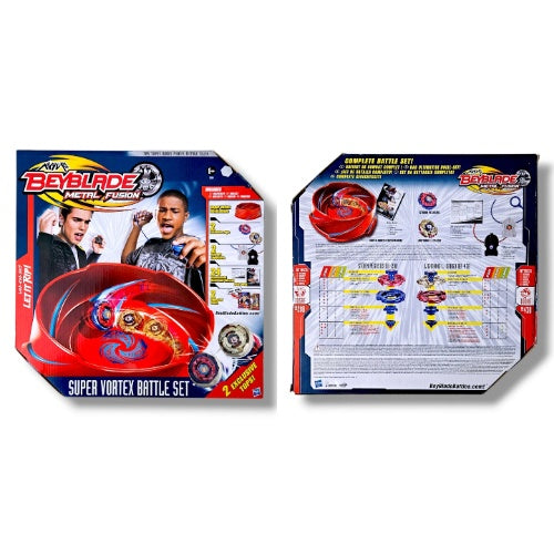 VINTAGE 2010 - 19980 BEYBLADE METAL FUSION SUPER VORTEX BATTLE SET + 2 TOPS