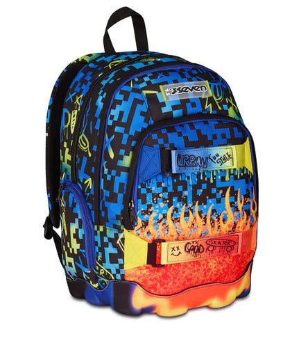 SCUOLA 200102553-535 ZAINO DUAL SEVEN SCRIBBLED FLAME