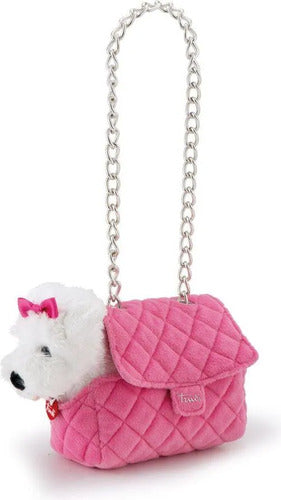 29787 Peluche Maltese rosa nella borsetta