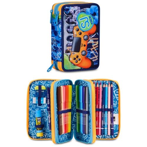 SCUOLA 30C202618-574 ASTUCCIO 3 ZIP SJ GANG JOYFUL PINS BOY