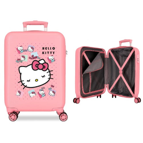 TEMPO LIBERO 340063100070 TROLLEY ABS 55CM HELLO KITTY BOWS ROSA