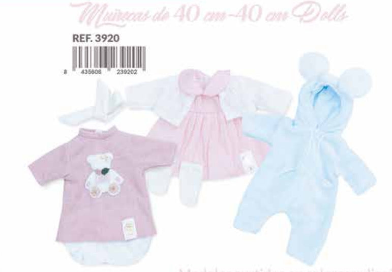 3920 VESTITO BAMBOLA 40 CM SINGOLO,3 VARIANTI