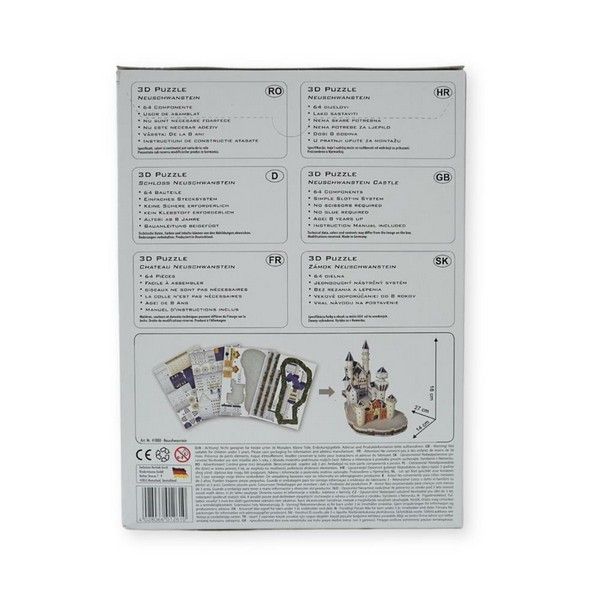 Vintage Old style Retro games Puzzle 3D Castello di Neuschwanstein 64 pezzi