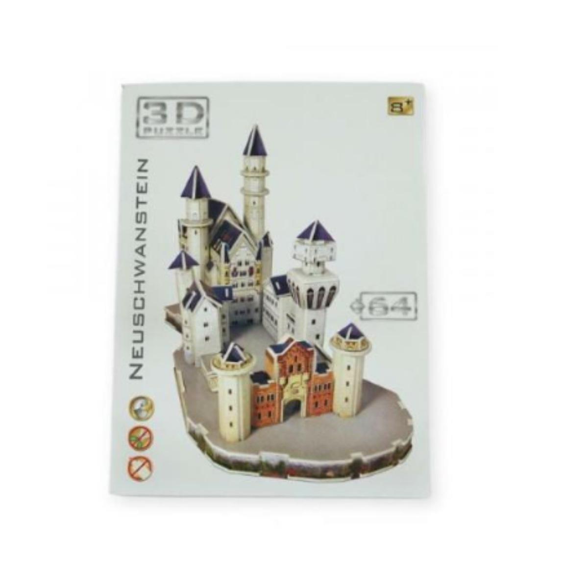 Vintage Old style Retro games Puzzle 3D Castello di Neuschwanstein 64 pezzi