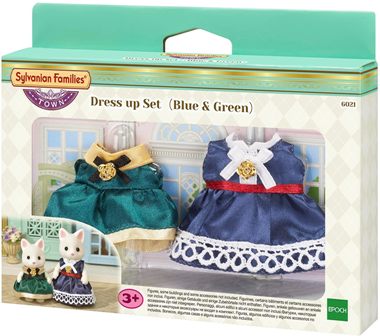 SYLVANIAN FAMILIES 6021 TOWN:SET 2 ABITI FEMMINILI,BLU/VERDE