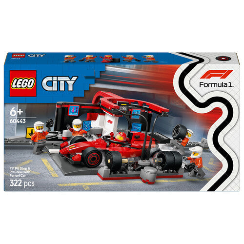 Lego City 60443 Pitstop e meccanici con monoposto Ferrai F1