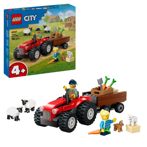 Lego City 60461 Trattore agricolo rosso con rimorchio e pecore