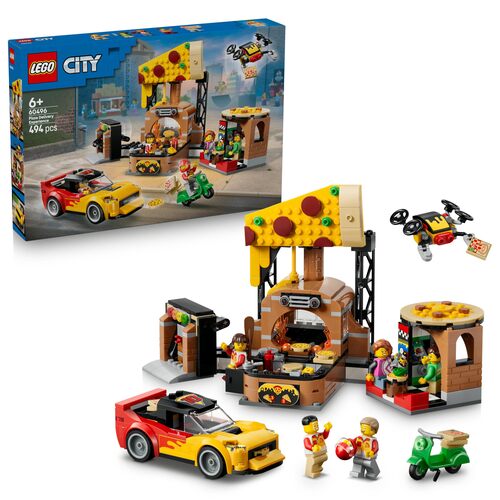 Lego City 60496 Centro di consegna pizze con veicoli