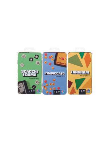 GIOCO DI SOCIETA' 6066855 EG classici Vassoio Magnetici SINGOLO (Scacchi& Dama, Impiccato, Tangram) 3 VARIANTI