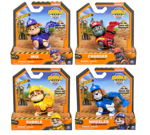 6070795 RUBBLE & CREW Action Pup singolo, 4 varianti