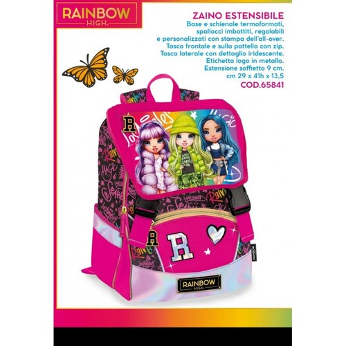SCUOLA 65841 ZAINO ESTENSIBILE RAINBOW HIGH